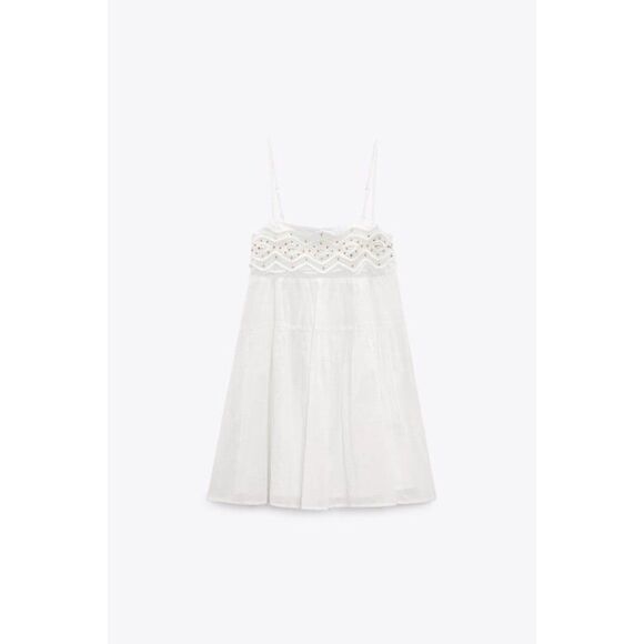 NWT ZARA BEADED MINI DRESS - Picture 7 of 9